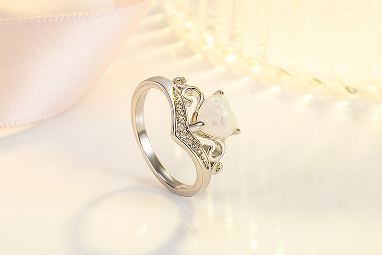 heartshaped opal European and American fashion zircon heart ring simple jewelrypicture4