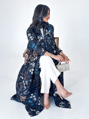 Middle East Dubai abaya Arab women's clothing Miyake Issey coat pleated print long Abaiya high-end