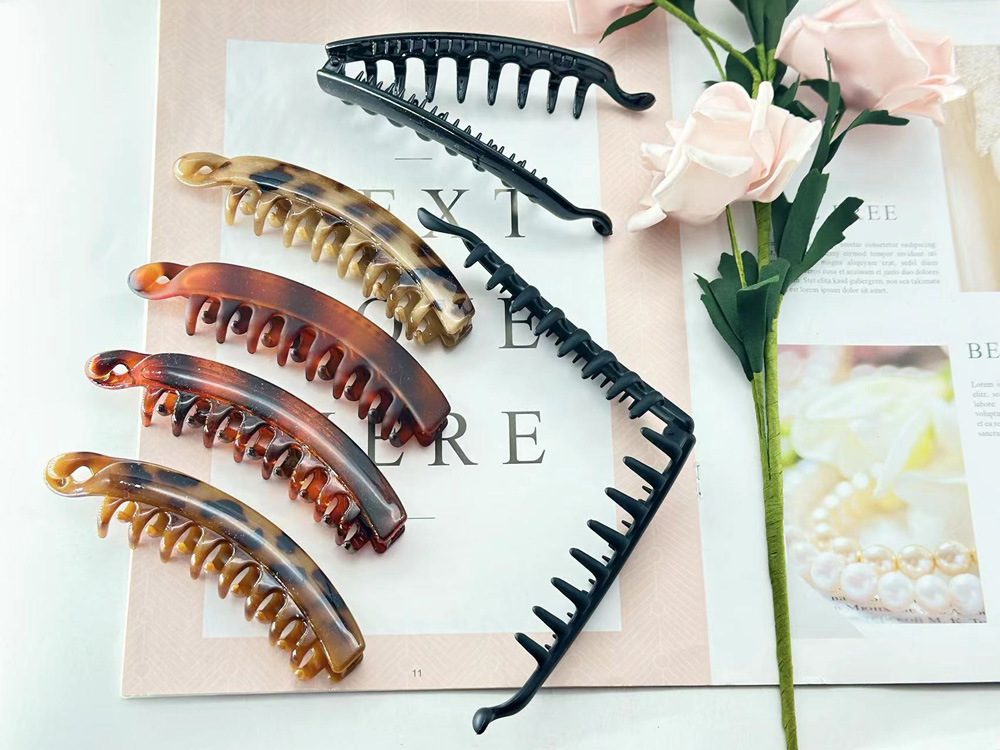 Pince banane mate pour cheveux pour queue de cheval verticale_voghion.com
