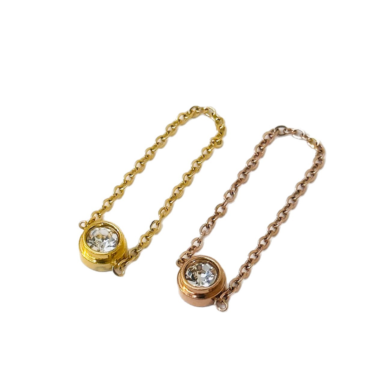 Collar de burbujas de platillo volador pequeño de un solo diamante, cadena de clavícula de sentido avanzado para mujer, acero de titanio, oro de 18k, joyería que no se desvanece