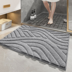 跨境浴室吸水地墊厚家用簡約衛生間高毛絨速干防滑腳墊廁所腳墊