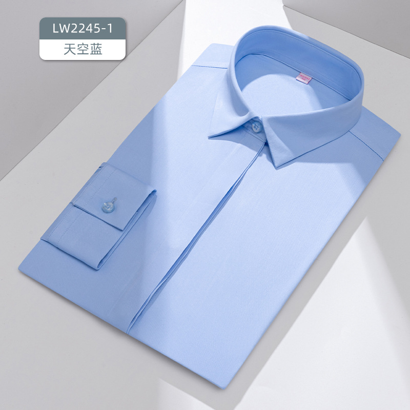 Camisa de trabajo de verano de manga corta para mujer, sin necesidad de planchado, ajustada, profesional, moderna y versátil.