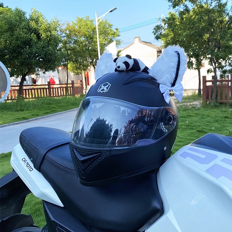 Electric Motorcycle Helmet Decoration 3D Plush Cat Ears