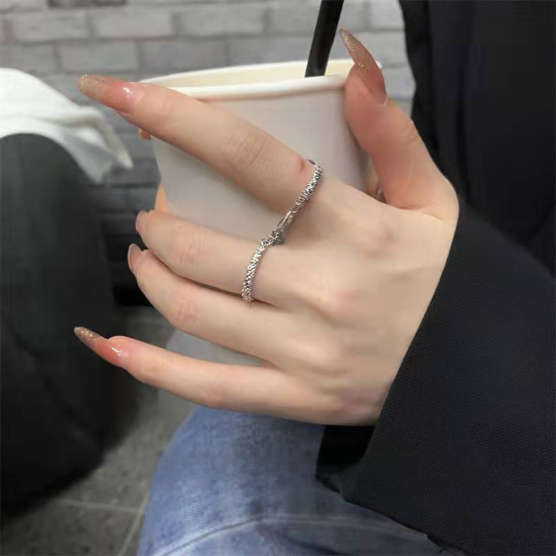 Shiny small design sophisticated elegant adjustable ring, women's style, high-end, light luxury style
