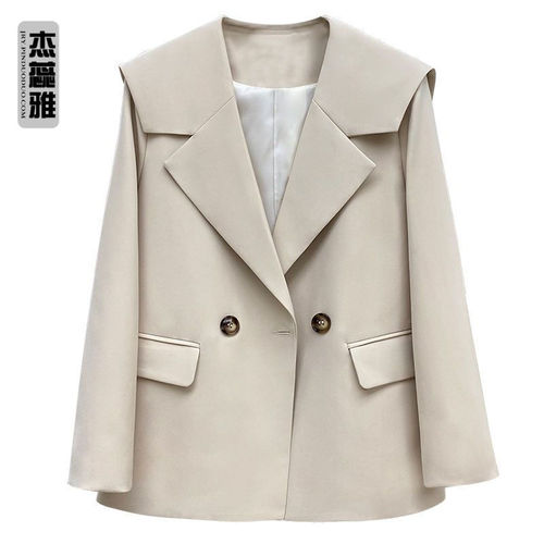 Spring and Autumn New Age-Reducing Blazer - Loose Cut and Flowing Feature for Petite Black