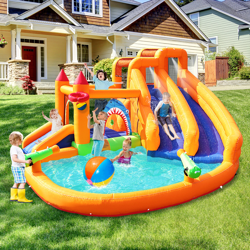 castillo infláble al aire libre con tobogan infláble doméstico con tobogan infláble para niños pequeños castillo infláble combinación de juguetes de parque de atracciones