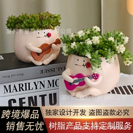 花盆装饰;树脂工艺品;泥塑工艺品