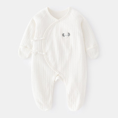 Newborn feet-wrapped jumpsuit baby boneless harem autumn and winter pure cotton newborn foot-wrapped jumpsuit baby hand-wrapped spring and autumn