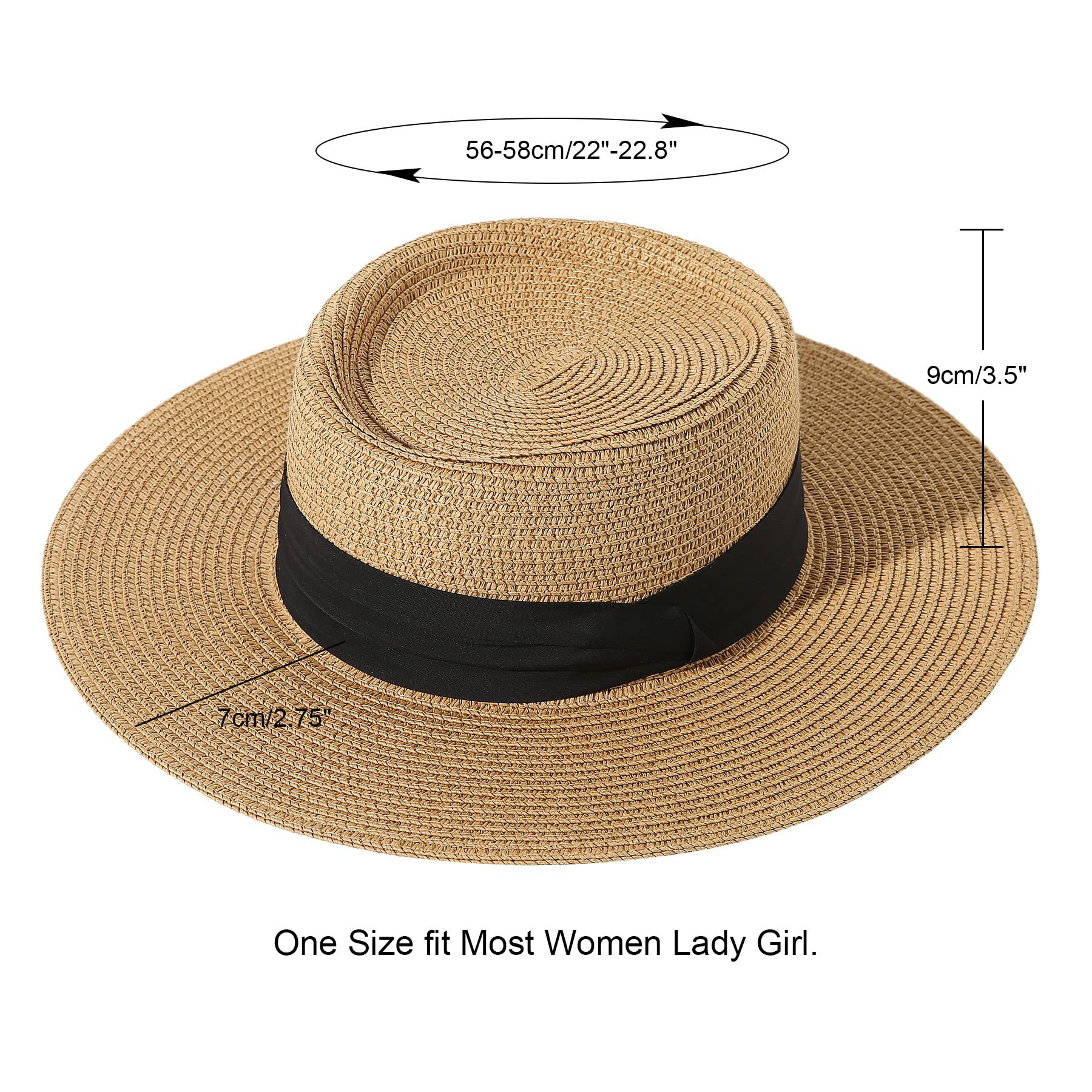 1219g Weight Sun Hat Hats Type Outdoor, Beach Occasion Straw Material Solid Color Pattern Spring&Summer Season Women's Gender Basic, Hawaiian, Vacation Style Short Brim Rim Women's Basic Hawaiian Vacation Solid Color Short Brim Sun Hat 6