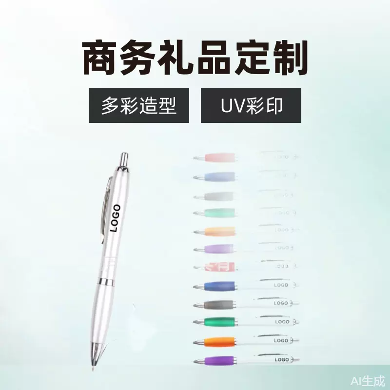 现货塑料彩杆造型葫芦笔按动圆珠笔印刷LOGOUV彩印商务礼品广告笔