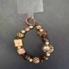 Leopard print large flat bead M bean hanging chain + card