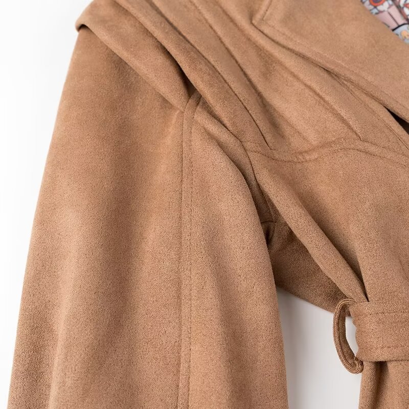 Women's 2024 Autumn/Winter New Street Fashion Waist Strap Jacket Coat_voghion.com