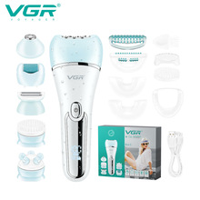 VGR733新款IPX7防水洗剃毛器电动拔毛器洗脸六合一女士脱毛器套装