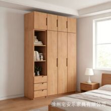 定制全实木衣柜家用卧室新款爆款组装松木原木收纳柜衣橱置物柜子
