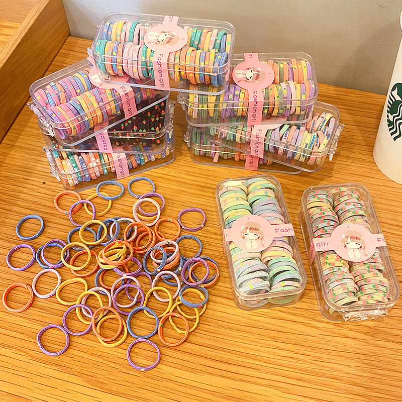 60 piezas ~ banda de goma para niñas El tamaño pequeño no duele el cabello banda de goma cuerda de pelo Internet celebridad niños bebé cuerda de pelo bebé anillo de pelo