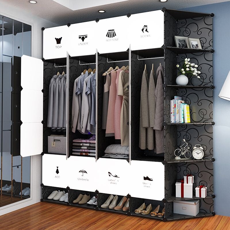 Simple wardrobe for home use in the bedroom, assembled storage cabinet, children's minimalist fabric wardrobe, storage cabinet for rental housing, reinforced wardrobe Simple wardrobe for home use in the bedroom, assembled storage cabinet, children's minimalist fabric wardrobe, storage cabinet for rental housing, reinforced wardrobe