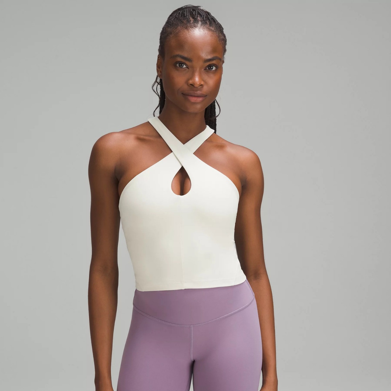 LULU bottom outerwear chaleco de hueco cruzado una pieza de cuello colgante ropa interior de yoga de mujer sujetador deportivo para uso exterior