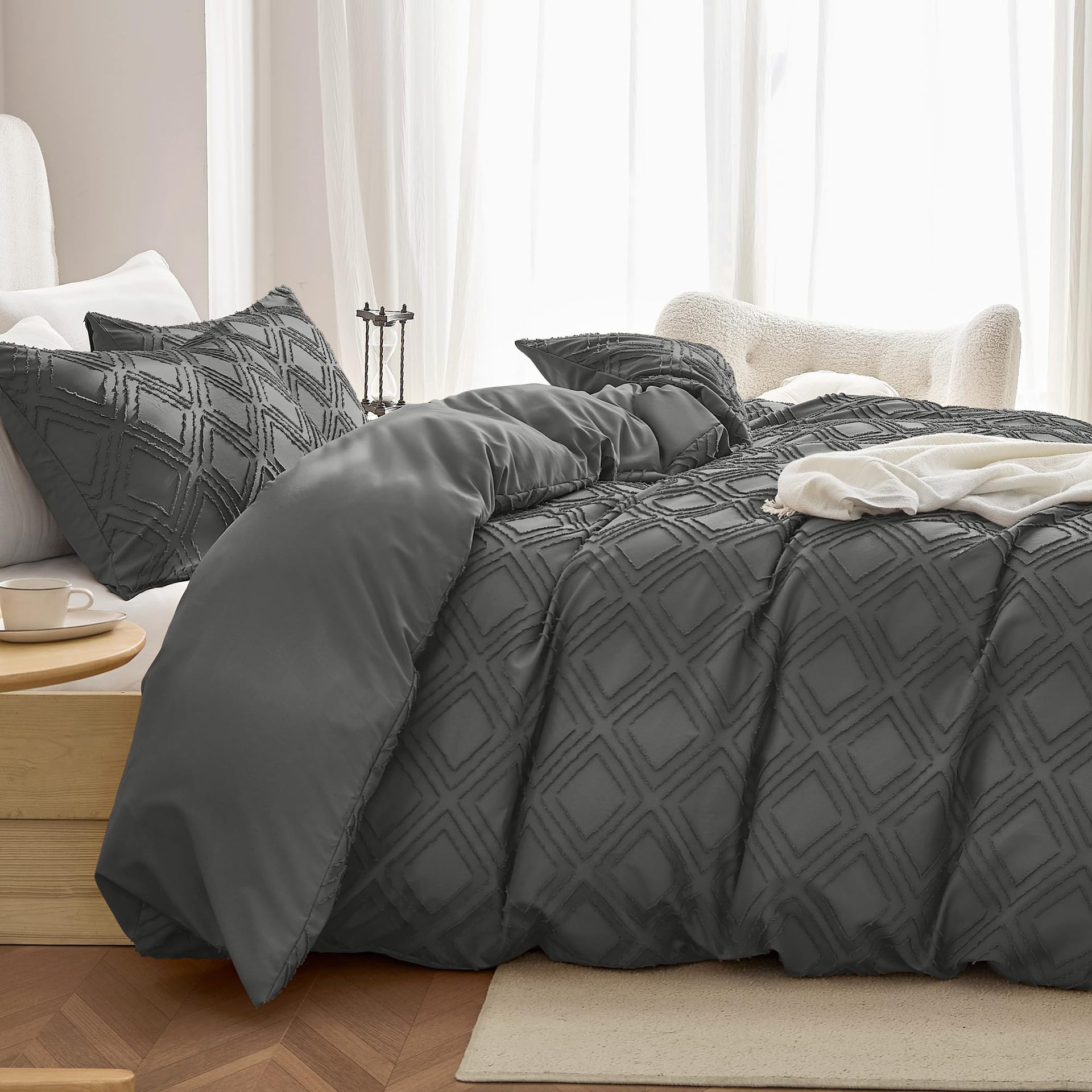 Dark Grey-grid Queen(90__&time