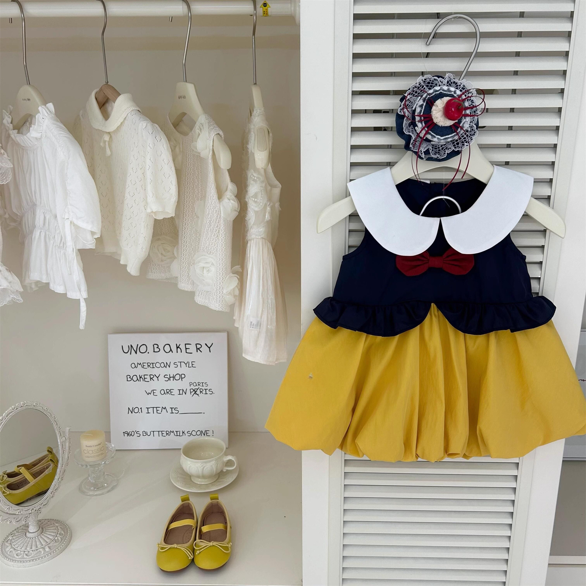 [Xianning Seven baby] Linda chica con sentido cómico jk uniforme vestido de muñeca de capullo vestido de verano vestido de chaleco Blancanieves