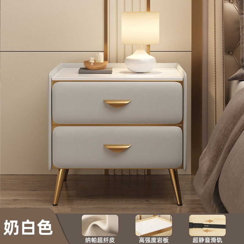 Mesita de noche de madera maciza, lujo ligero, sensación de alta gama, armario pequeño moderno y simple, armario de borde de cama, armario de almacenamiento de cabecera pequeño para dormitorio
