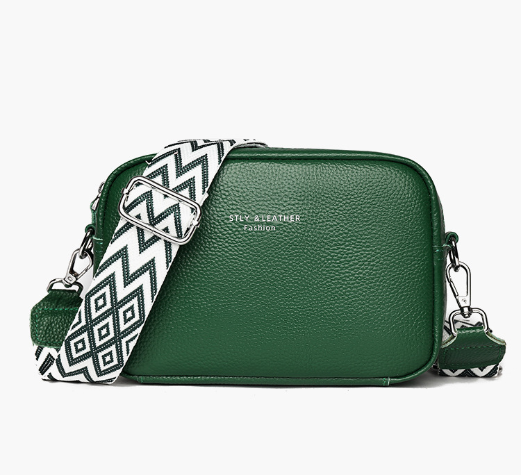 Women's Genuine Leather Crossbody Bag With Wide Strap_voghion.com
