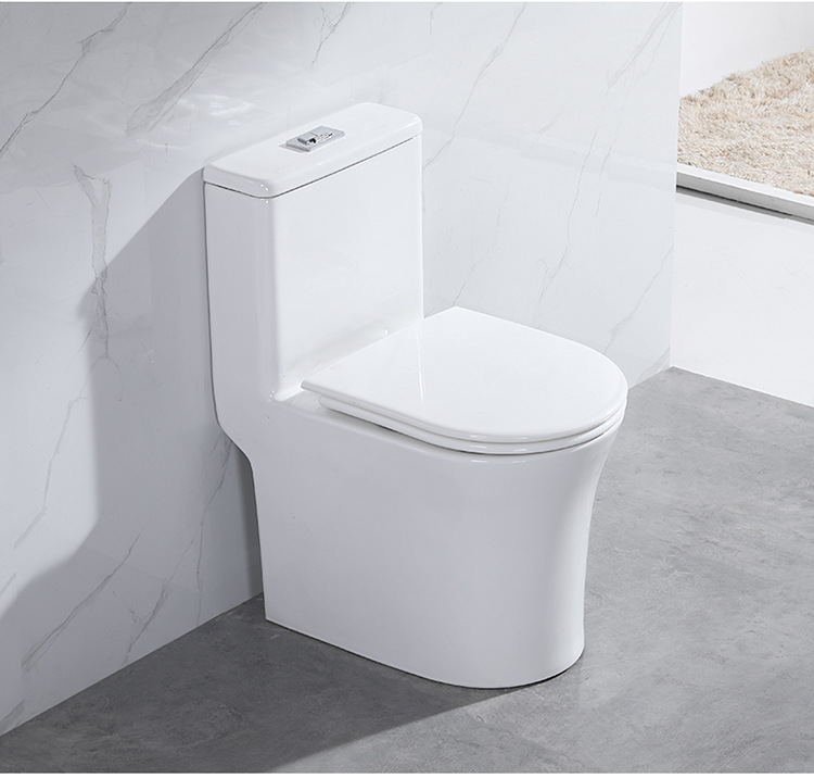 A small-sized, short 55cm toilet for small apartments, a silent and water-saving siphonic sitting toilet, and a toilet seat undefined