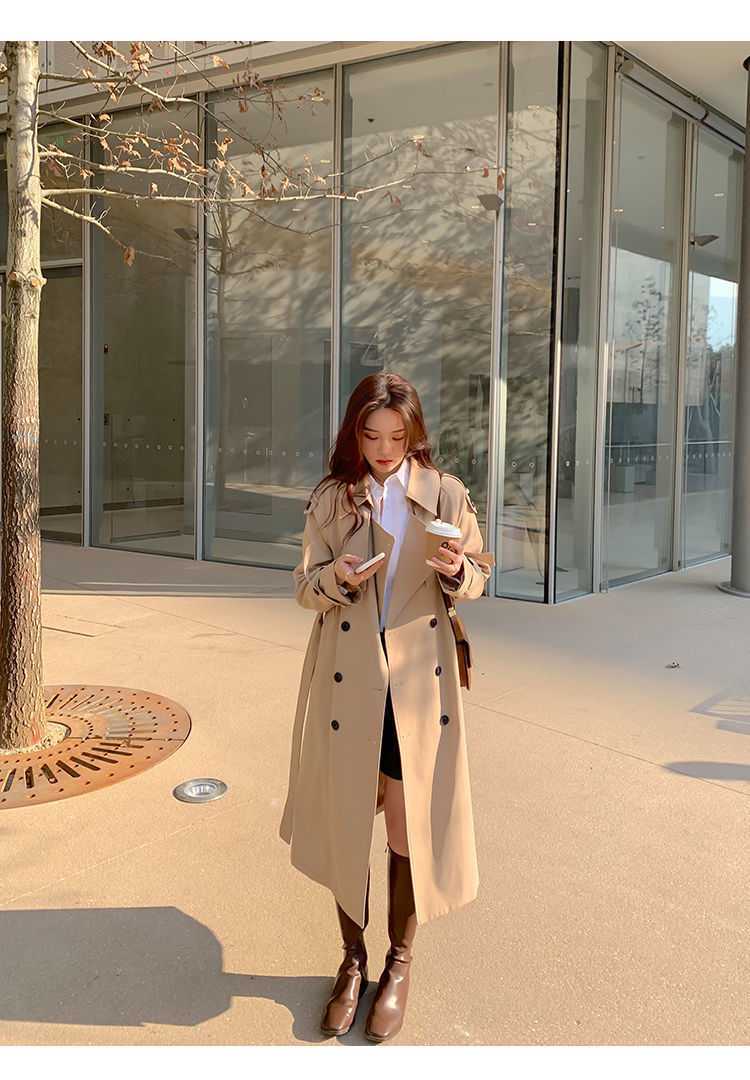 Autumn Winter Woman Long Trench Coat Fashion Korean Streetwear Style Loose Cloak Casual Elegant Thin Women's Windbreaker Coat