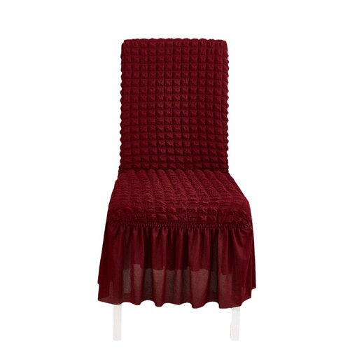Chair cover cross-border Amazon seersucker solid color elastic seat cover home hotel dustproof elastic chair cover wholesale