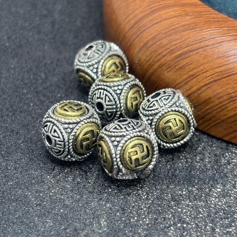 チベット白銅花びらビーズ手作り diy ビーズブレスレットトップビーズネックレスペンダントアクセサリー|undefined