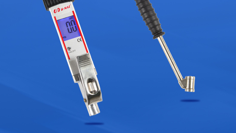 Digital display car tire pressure gauge, truck inflating gun, high-precision tire pressure gun, air pressure gauge, tire inflating gun