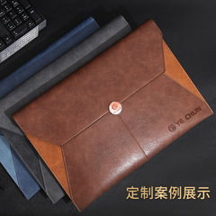Business Document Bag A4 Large Capacity Data Storage Folder Waterproof Office Contract Official Bag Archive Leather Custom