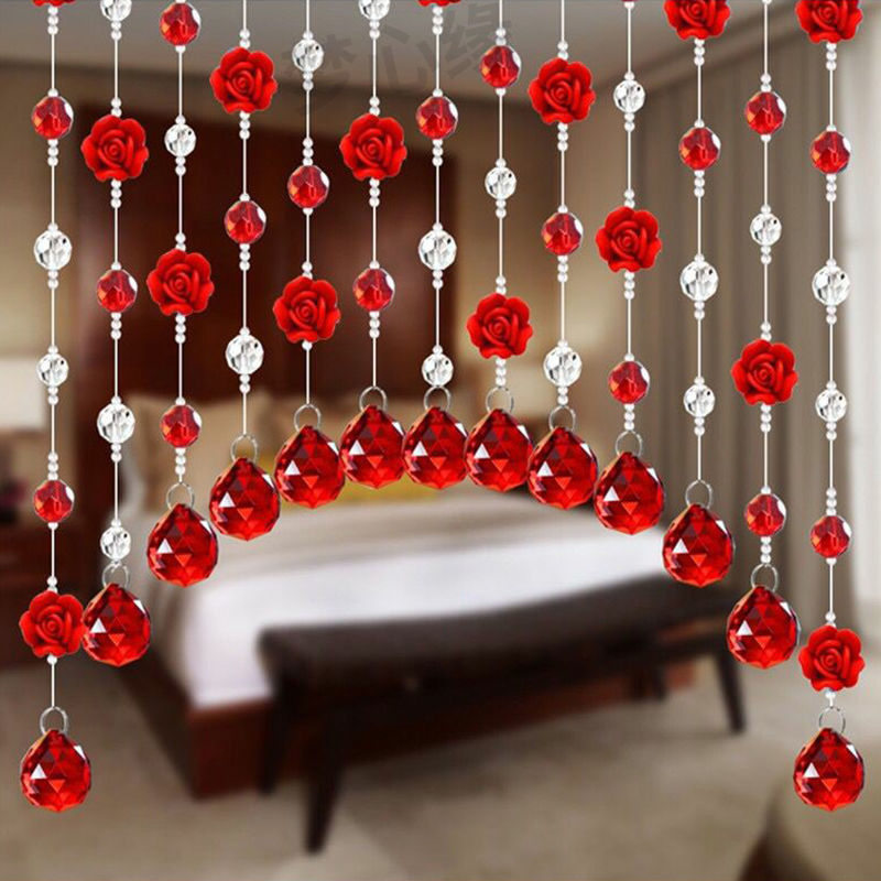Crystal Door Curtain Bead Curtain Living Room Dining Room Entrance Partition Curtain Aisle Balcony Decoration Bedroom Kitchen Toilet Feng Shui Curtain
