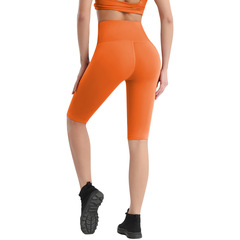 Cross-border quick-drying yoga shorts for women with peach-butt recovery tights, sweaty high-waist nude fitness sports pants