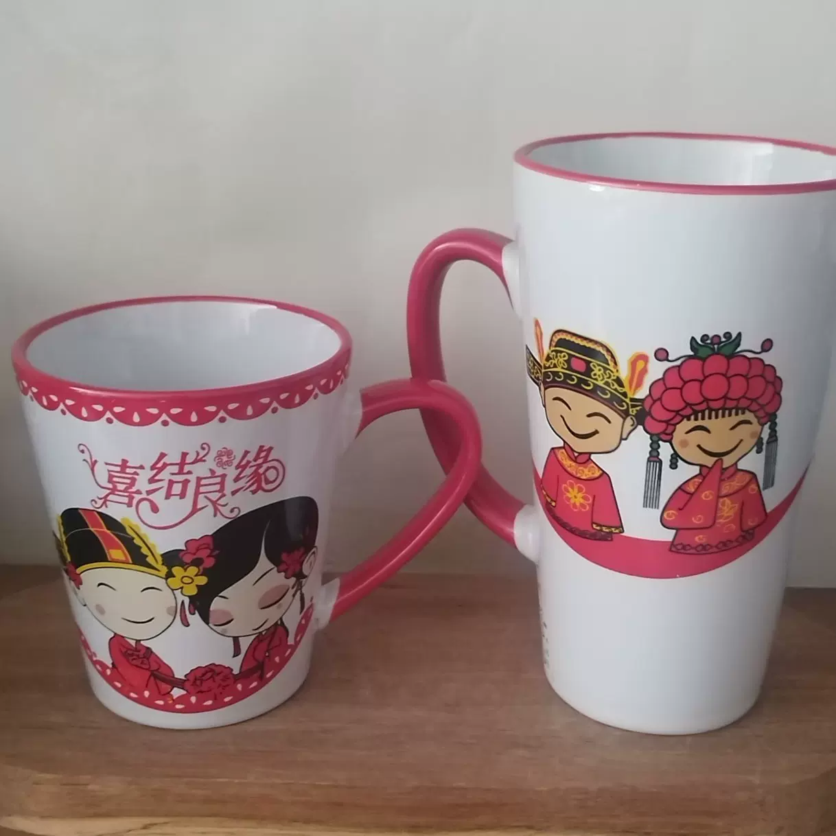 陶瓷漏斗杯 外贸炻瓷杯 卡通色釉马克杯定烤花logo