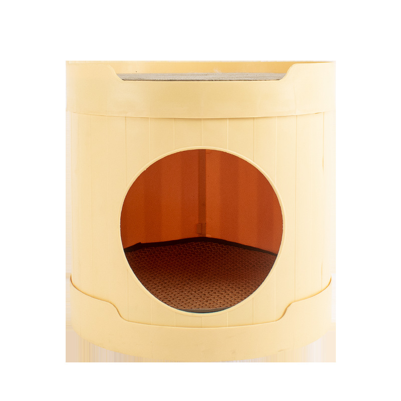 Leyoupai nuevo gato nido plegable gato tablero del rasguño nido semi-cerrado gato Villa Four Seasons Universal Pet CAT nido suministros