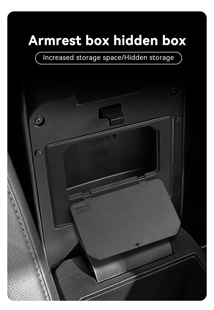 Suitable for 24-25 Mitsubishi Triton Armrest Box Hidden Storage Box L200 Car Storage Car Supplies