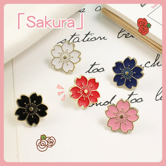 夏季清新少女櫻花胸針批發日系學院風jk制服徽章可愛滴油金屬胸章