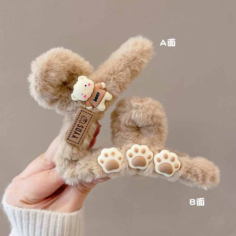 Mellard arco pelúcia clip de agarre de alta sensación de cabello grande clip de tiburón cabello más frascos clip de cabello de cabeza trasera