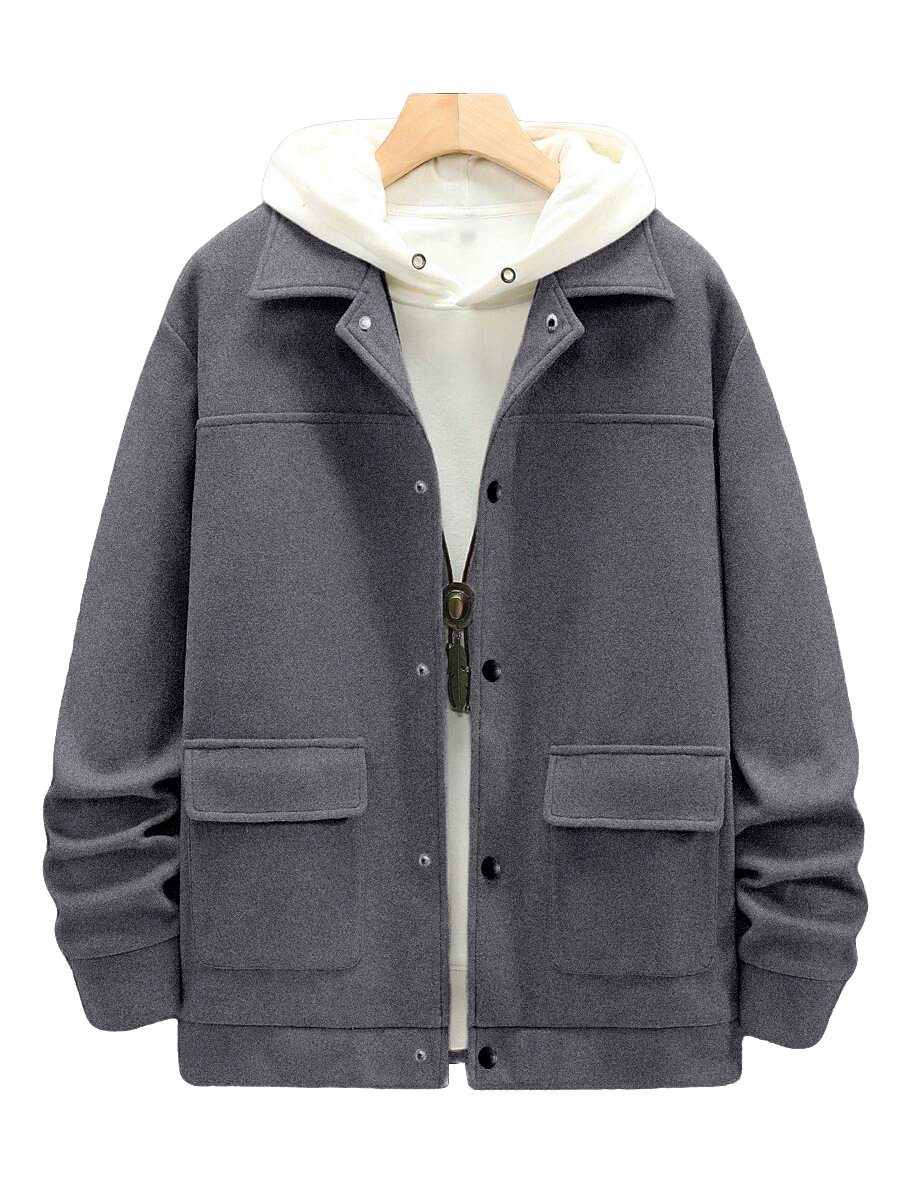 Transfronterizos Europa y América Amazon nuevo hombre chaqueta de lana con solapa otoño y invierno británico chaqueta cálida casual versátil