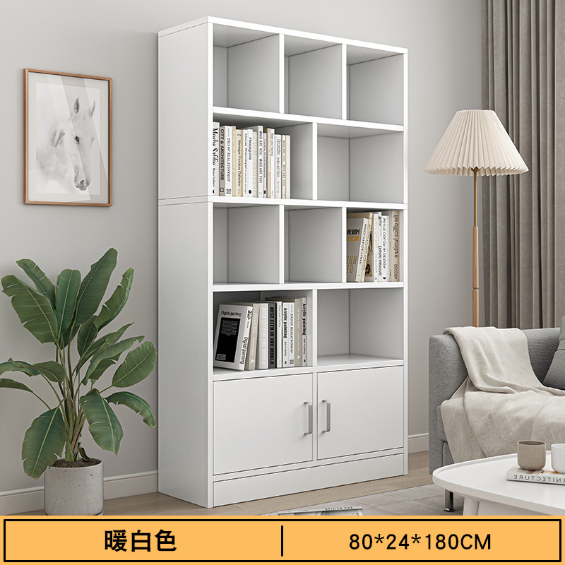 Estante de libros simple contra la pared sala de estar de oficinas multicapa almacenamiento de exhibición estante doméstico estante de libros de piso para estudiantes