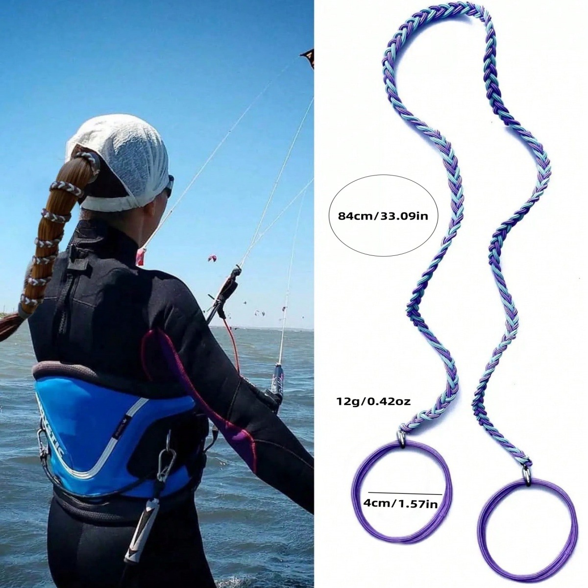 Amazon transfronteriza explosión colorida peluca trenzada banda de correa anillo de cabello de cola de caballo alta torsión banda de correa de correa de cabello adornamiento de cabello