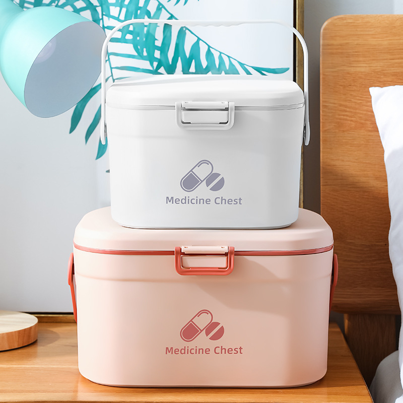 Hogar suministros diarios hogar pequeña caja de la medicina de estilo nórdico plástico caja de almacenamiento grande caja de la medicina portátil al por mayor