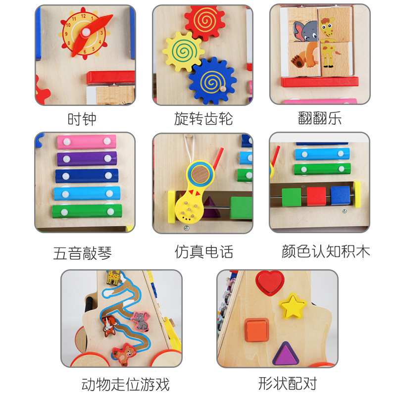 Juguetes transfronterizos CE / CPC niños rompecabezas de madera multifuncional caminante cochecito para niños que aprenden a caminar caminante