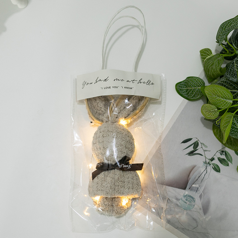 包边咖色兔+手提+暖灯