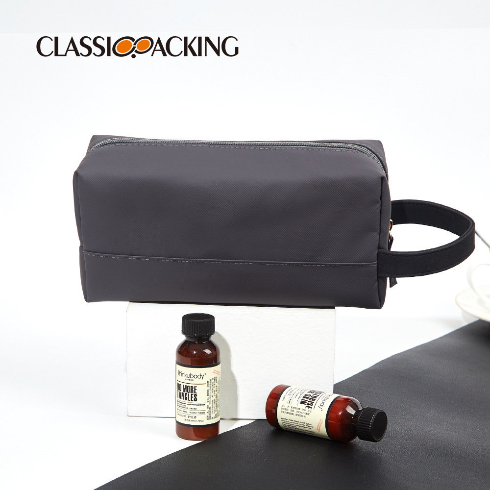 Bolso cosmético moderno y simple para hombres y mujeres bolso de lavado portátil impermeable material de PU bolso de almacenamiento de belleza de viaje de negocios