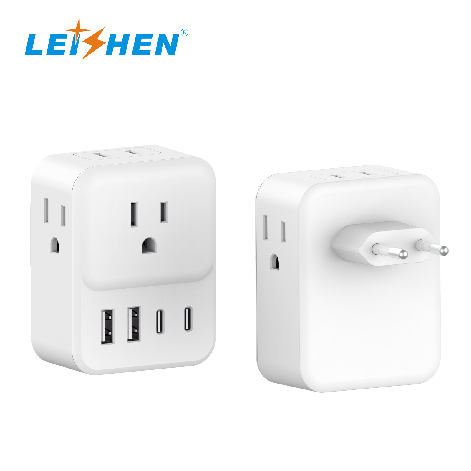 美规转欧规转换插头多功能插座美国北美插座转换器一出多多头插座