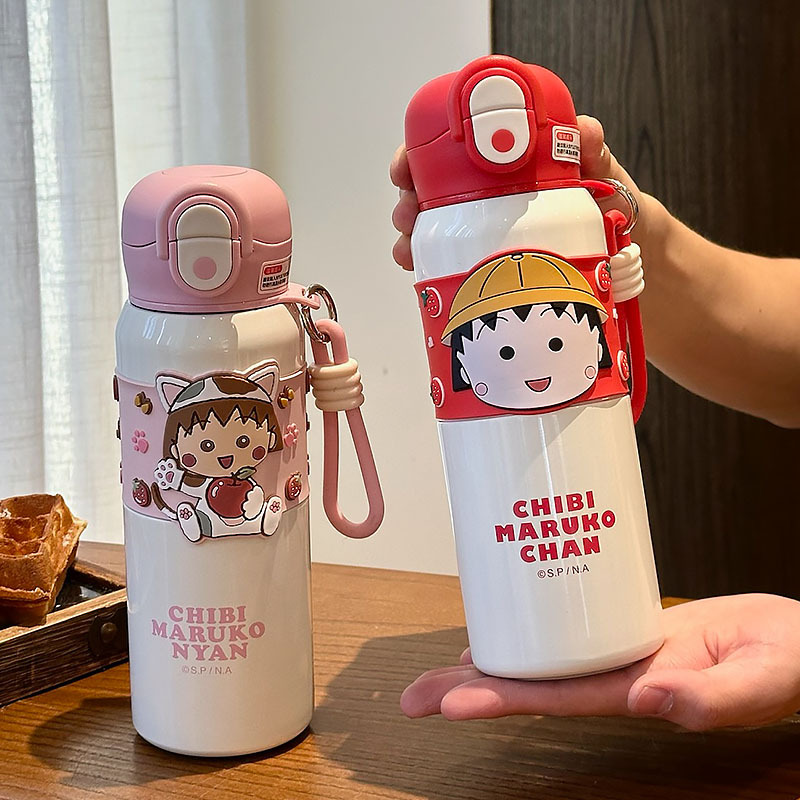 Stitch Strawberry Bear Taza de aislamiento para niñas de alto valor facial 2025 nueva taza de agua de paja de acero inoxidable de gran capacidad