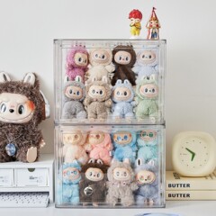 ブラインドボックス収納多層大容量フィギュアディスプレイバブルマート収納ボックス防塵透明ディスプレイボックス Labubu