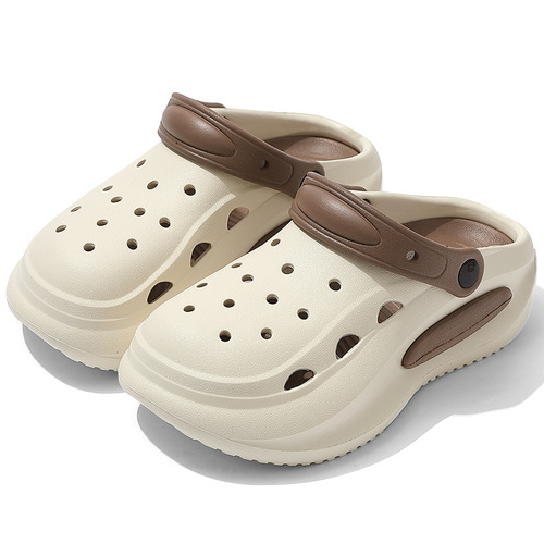 Women's summer new style open-toe slippers with cushioned feel, non-slip thick-soled beach sandals made of EVA material, odorless and noiseless.