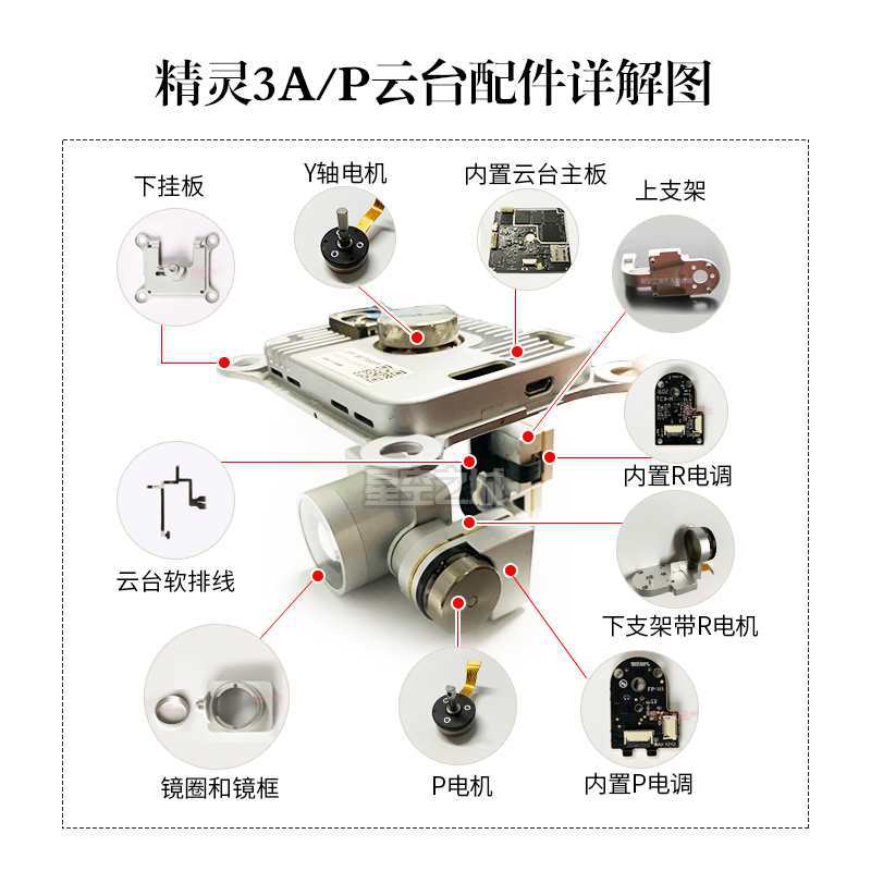 适用大疆3SAP 3SEY R P轴云台相机轴电机维修配
